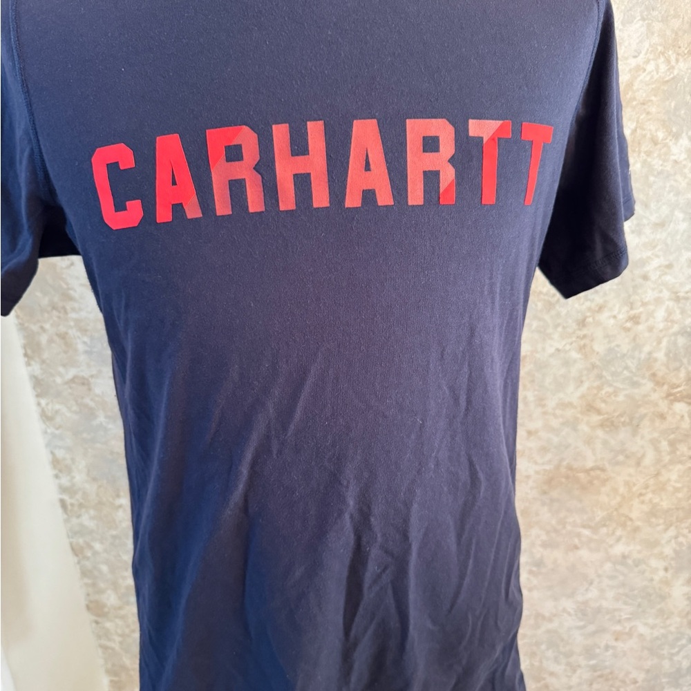 Carhartt Men's Short Sleeve Tee in Navy and Red